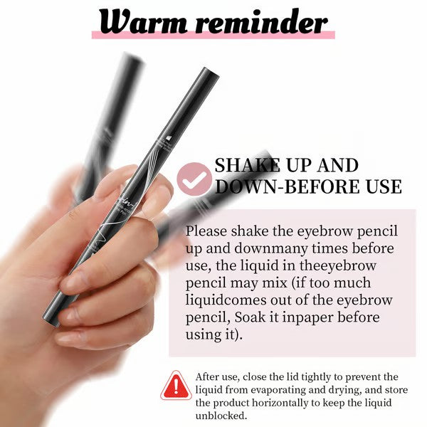 Juxek™ Four-Pronged Dual-Head Eyebrow Pencil - Quick-Drying, Sweat-Resistant, Smudge-Proof with Brow Brush for Precise, Natural Strokes