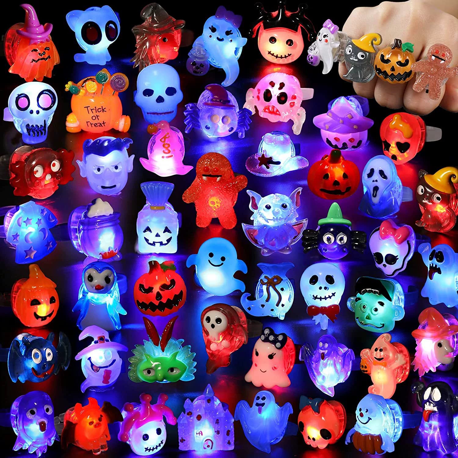 150 PCS Halloween LED Rings (3 Box)